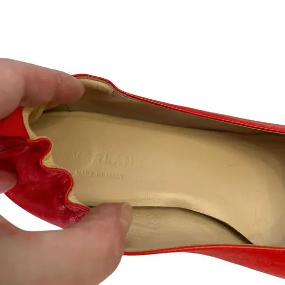 EVERLANE Red Leather Day Heel Shoes Women Size 9 - Picture 6 of 8